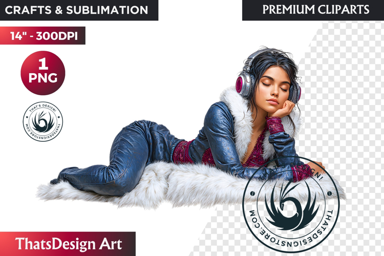 Cosy Winter Girl Clipart, Fashion Girl PNG, christmas