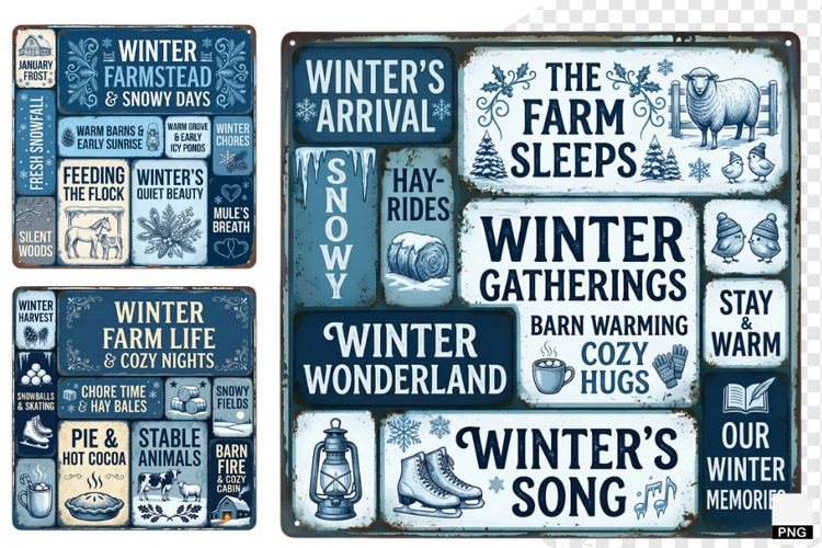 Winter Farm Signs PNG