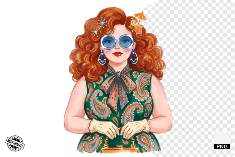 Summer 1950 Girls Clipart example image 1