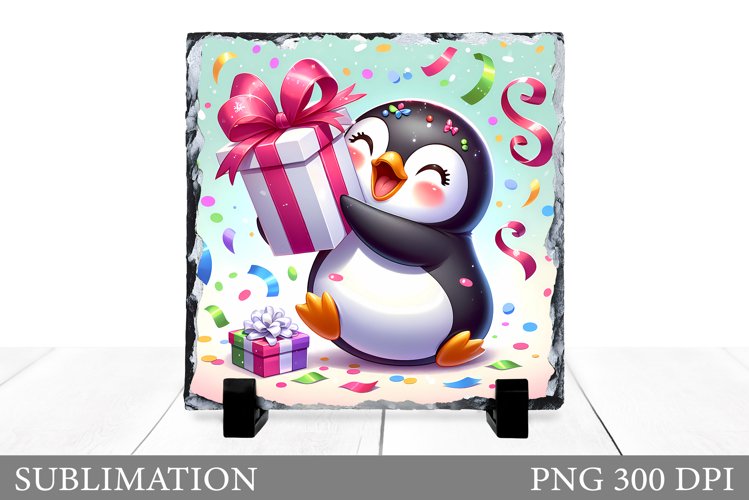 Christmas Penguin Sublimation. Christmas Penguin Slate