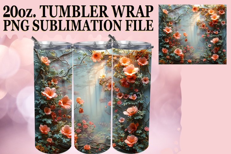 3D Blossom Landscape Tumbler Wrap 20oz