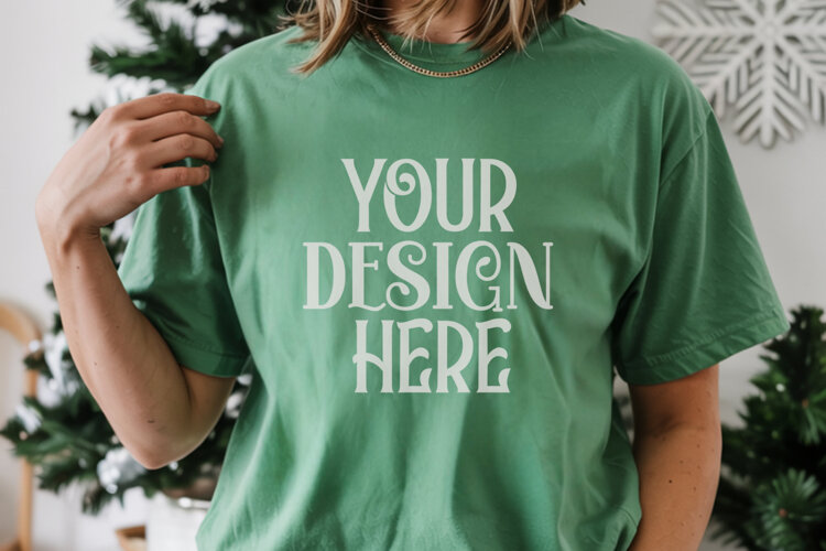 Island Green Comfort Colors 1717 Christmas Mockup, CC 1717 example image 1