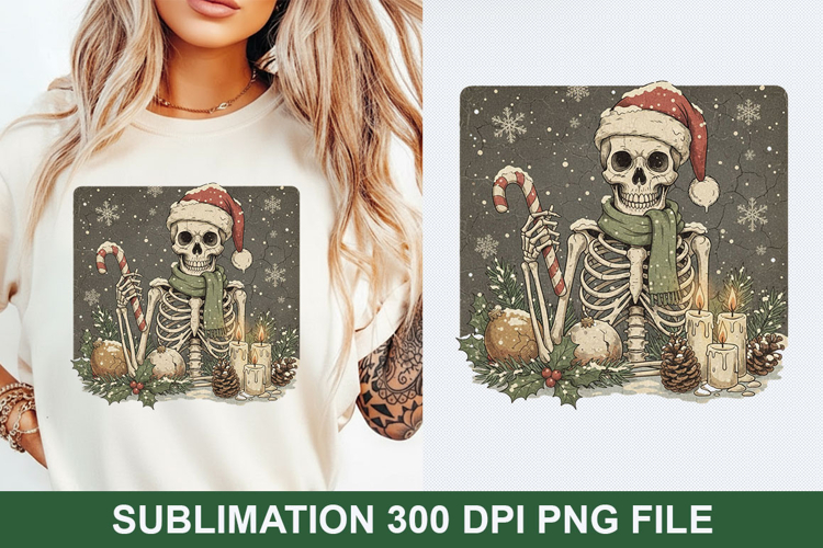 Christmas skeleton Sublimation - Christmas PNG Design