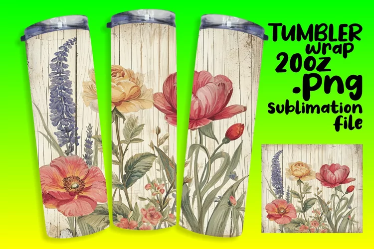 Vintage Blossom Tumbler Wrap - Retro Essentials