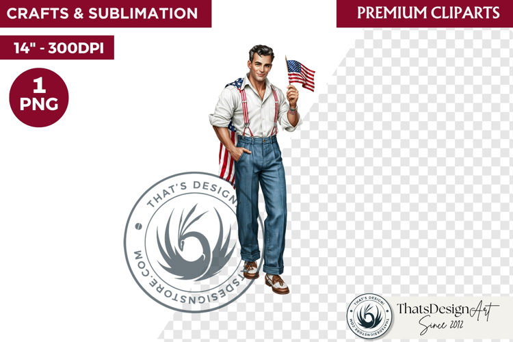 4th of July Character clipart, Patriotic Americana PNG