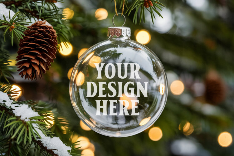Acrylic Christmas Ornament Mockups , acrylic blank mockup example image 1