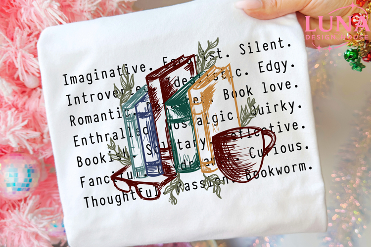 Book Lover Love PNG Shirt Design, Bookworm Gift for Readers