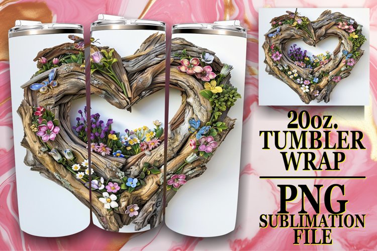 Heartwood Haven Tumbler Wrap Sublimation - 20oz example image 1