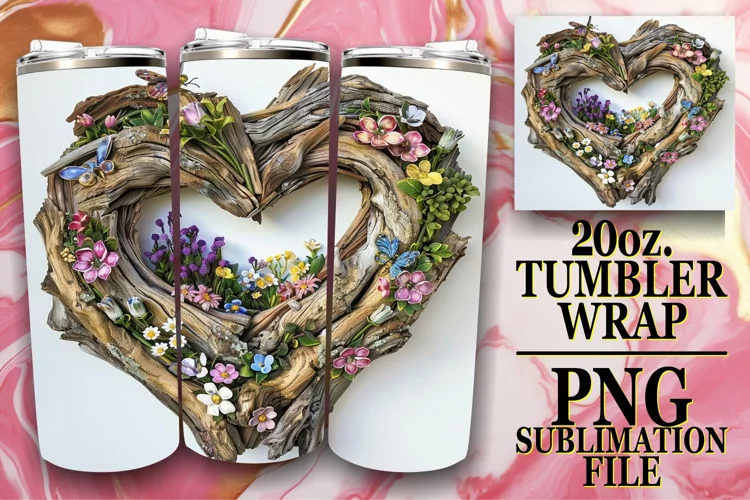 Heartwood Haven Tumbler Wrap Sublimation - 20oz