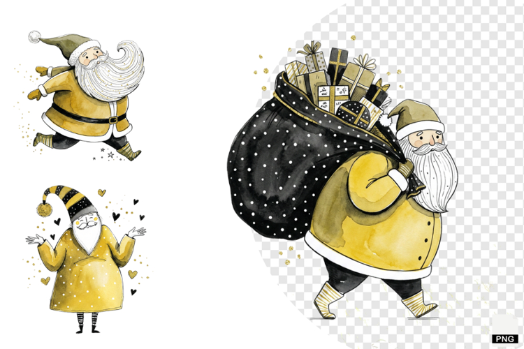 Whimsical Christmas Santa PNG