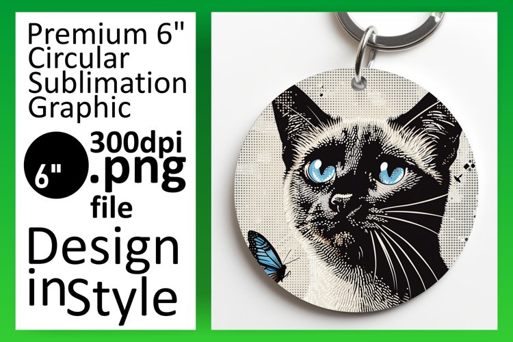 Cute Cat Sublimation: Round   Keychain Fun