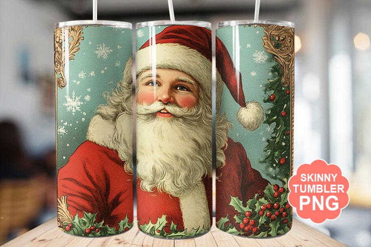 Santa Christmas Tumbler | Christmas Tumbler Wrap