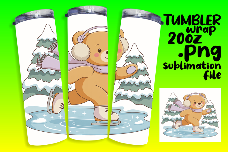 LUSH 20oz Sublimation Design , Cute Bear