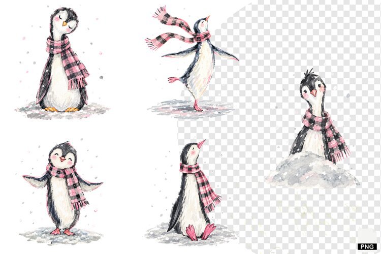 Winter Penguin PNG example image 1