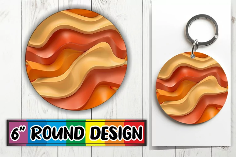 Colorful 3D Puff Round Sublimation Circle Art