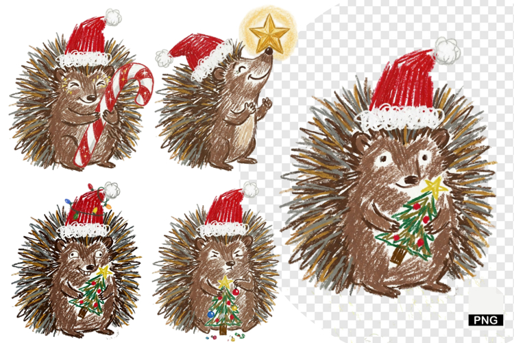 Christmas Hedgehog Clipart