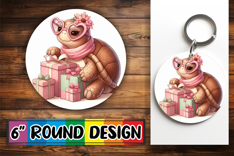 Blissful Keychain Circle Style, Turtle