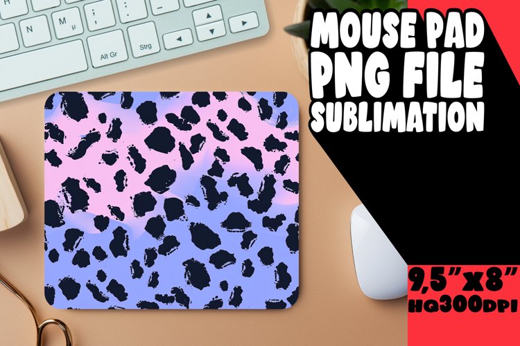Bold Leopard Gradient Print Mouse Pad PNG