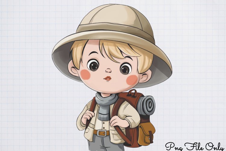 Watercolor Safari Adventure Clipart PNG