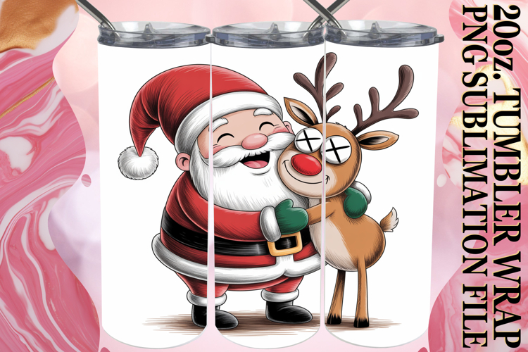 RADIANT JOY 20oz TUMBLER WRAP, Funny Santa