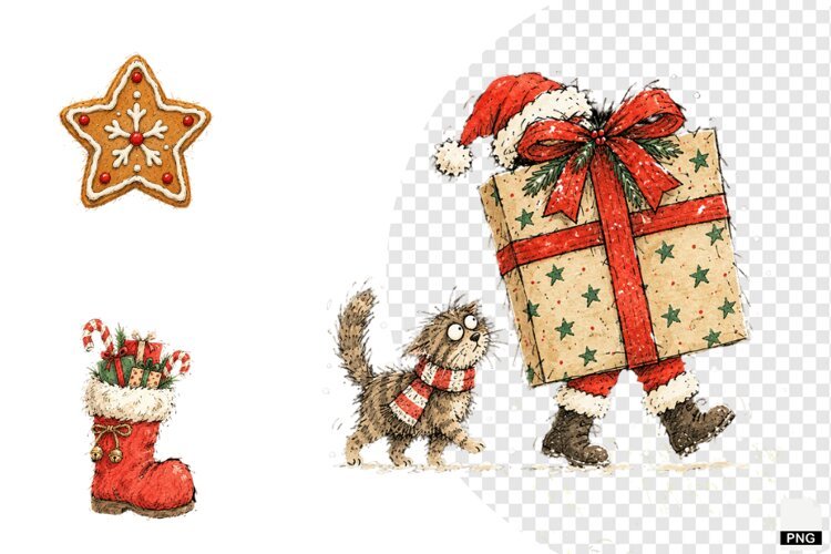 Whimsical Christmas Clipart example image 1