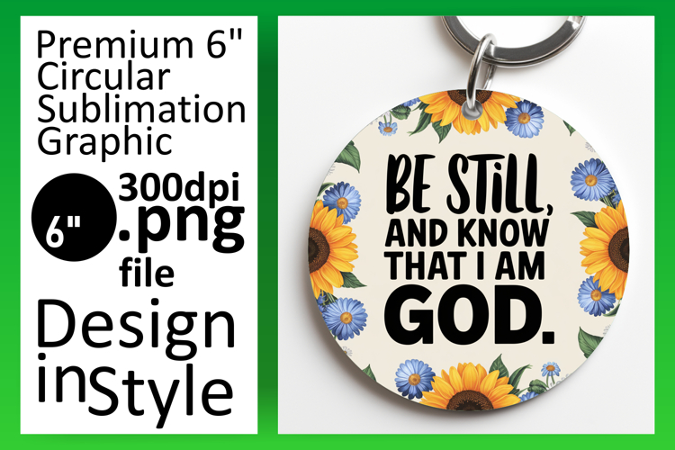 Dynamic Round Design PNG Keychain , Religious