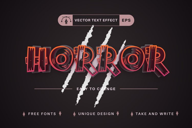 Wooden Halloween - Editable Text Effect, Font Style example image 1