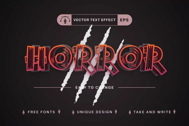 Wooden Halloween - Editable Text Effect, Font Style