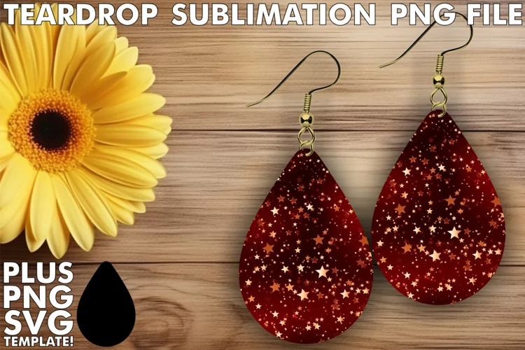 Sparkling Starry Night: Luxury Sublimation Earrings