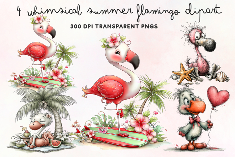 Cute Flamingo Clipart Image 14