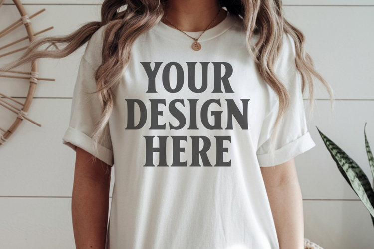 White Tshirt Mockup Image 21