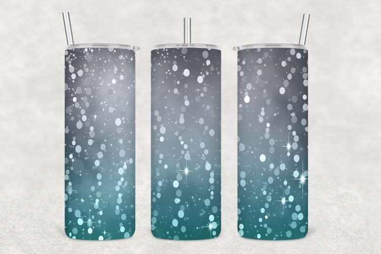 Grey Tints Glowing Glitter Tumbler Wrap Sublimation