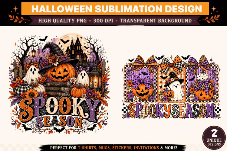 Spooky Season Halloween Sublimation Design, Haunted Lantern