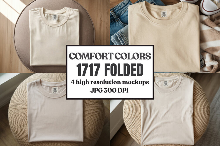 Comfort Colors 1717 Folded Tshirt Mockups example image 1