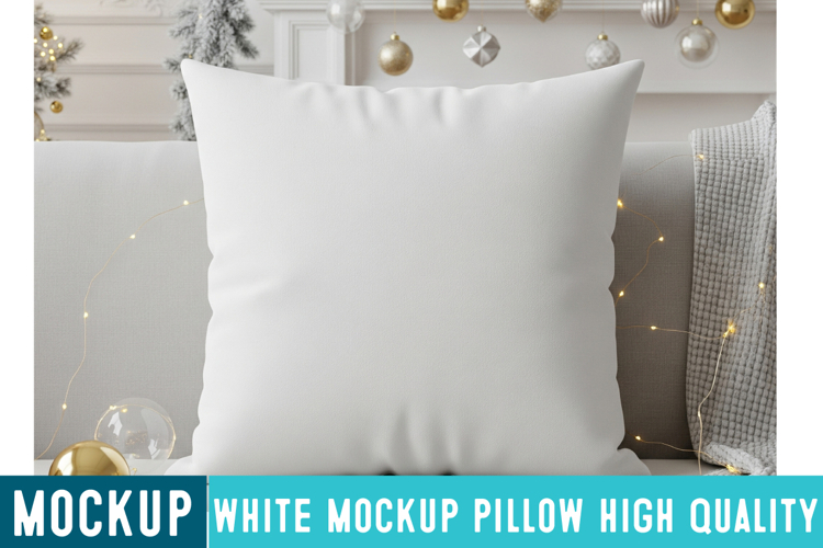 White Pillow Mockup,Mockup,Christmas Pillow Mockup