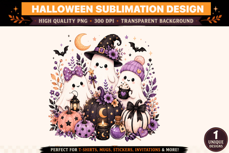 Halloween Ghost Pumpkin Clipart PNG