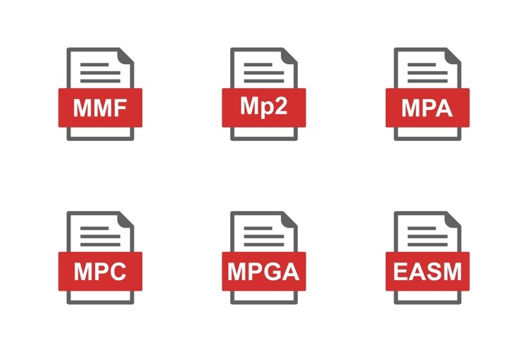 Set Of File Formats Icons