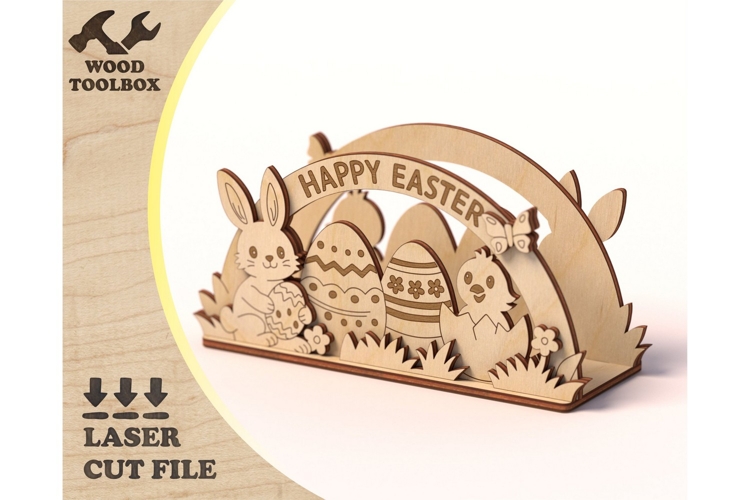 Easter Table Decor SVG | Happy Easter Scene