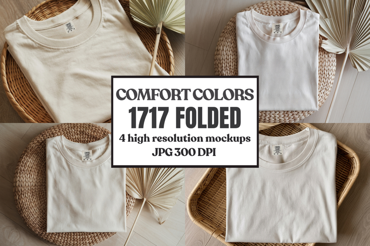Comfort Colors 1717 Folded Tshirt Mockups