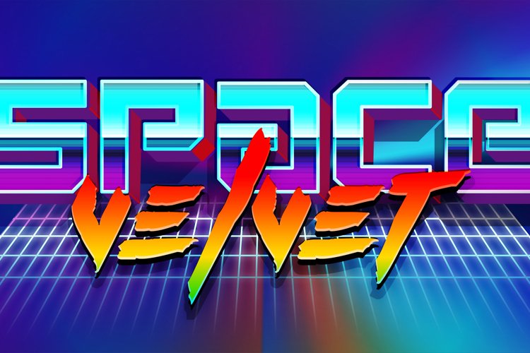 Old School 80s space velvet retro futuristic shiny metallic