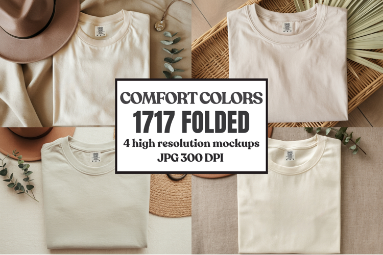 Comfort Colors 1717 Folded Tshirt Mockups