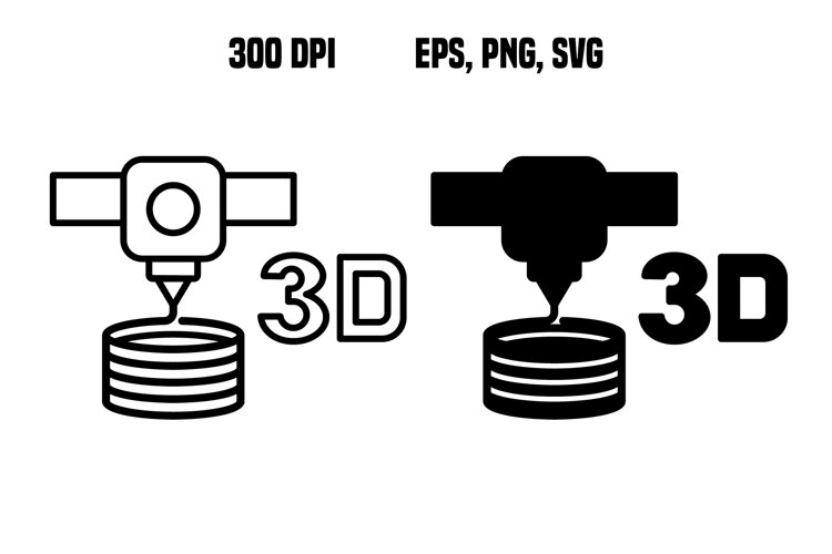 Additive Manufacturing Icons. 3D Print example image 1