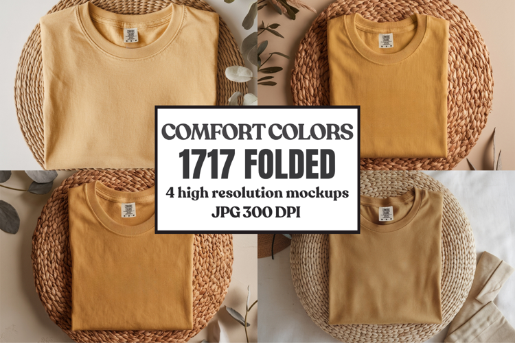 Comfort Colors 1717 Folded Tshirt Mockups