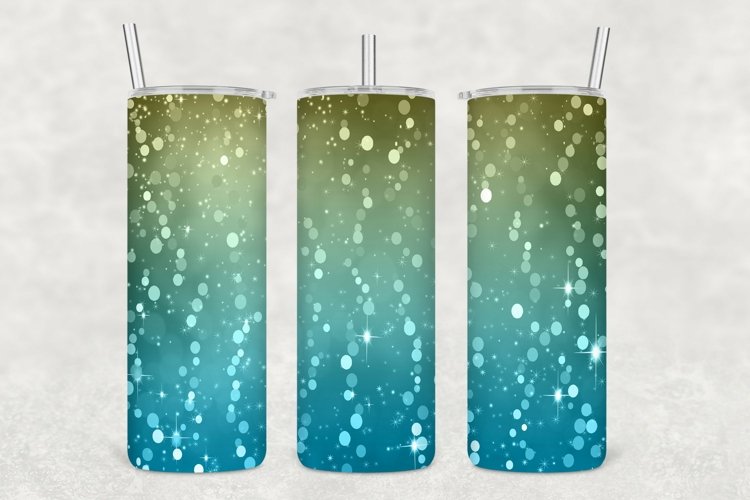 Blue Tan Tints Glowing Glitter Tumbler Wrap Sublimation