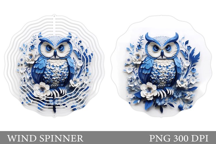 Owl Wind Spinner Design. Paper Owl Spinner Sublimation
