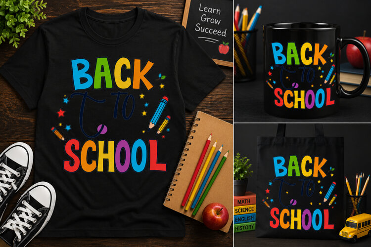 Back to School PNG, Colorful Pencil Design, Teacher Shirt example image 1