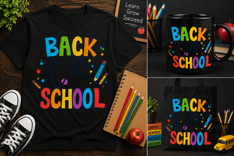 Back to School PNG, Colorful Pencil Design, Teacher Shirt