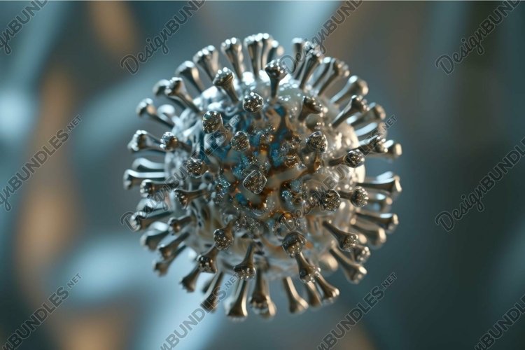 Detailed 3d render of a virus particle