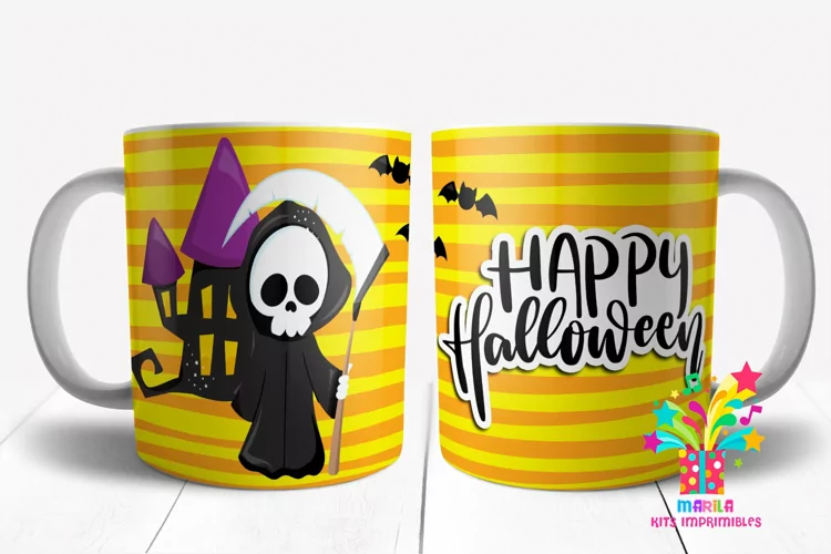 Happy Halloween Mug Sublimation / halloween Mug Wrap #7