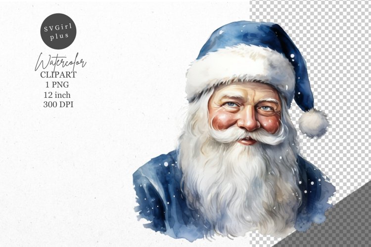 Christmas clipart, Santa clipart, Blue Christmas